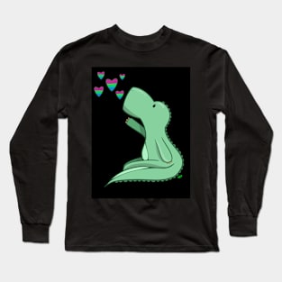 Polysexual Pride Dinosaur Long Sleeve T-Shirt